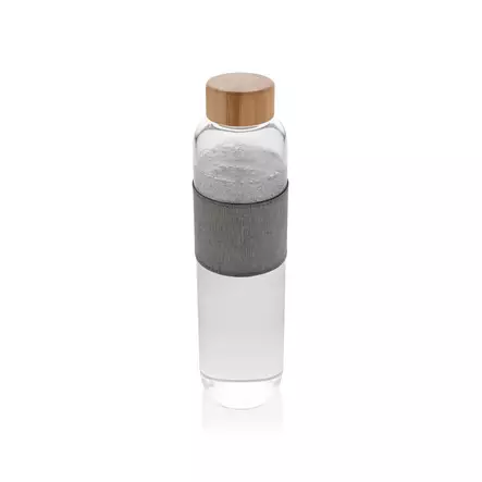Impact borosilikaattilasipullo bambukannella - Juomapullot painatuksella - P436.770 - 2