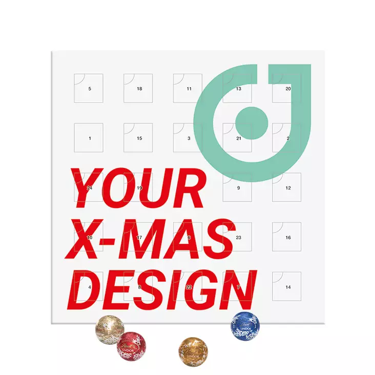 Lindt Lindor Suklaapallokalenteri Painatuksella - Suklaakalenterit - MT00010 - 1