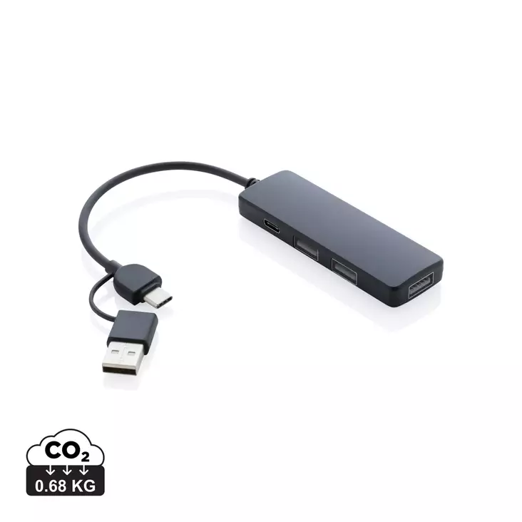 RCS USB hub tuplaliitännällä kierrätetystä muovista - Muu tekniikka - P308.261 - 1
