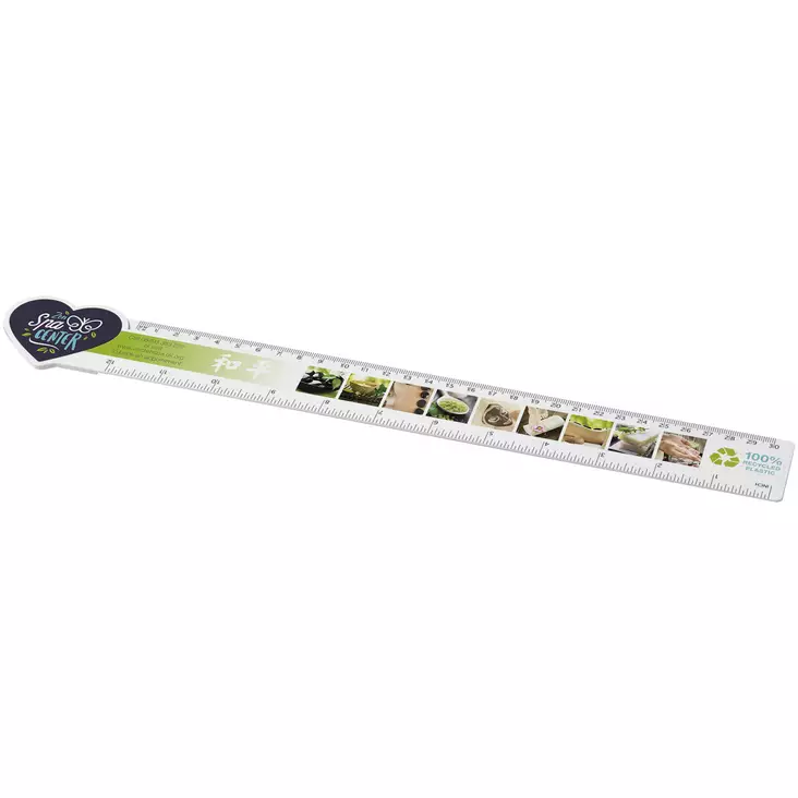 Tait 30 cm Sydämenmuotoinen kierrätysmuovinen viivain - Toimisto - 21046601 - 1