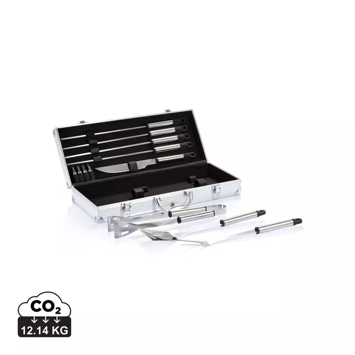 12 kpl BBQ-Setti Alumiinirasiassa - Grillaustarvikkeet - P422.182 - 1