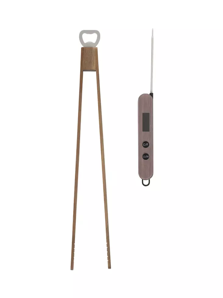 Orrefors Griilipihdit Pulloavaajalla + Lämpömittari - Grillaustarvikkeet - GC411348 - 1